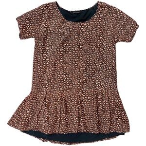 Chic Women's Patterned Blouse - Black, Orange, Pink